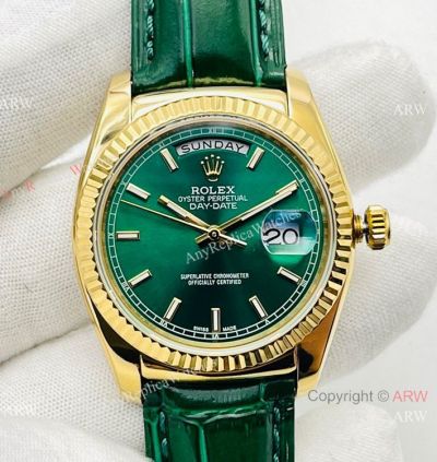 DR Factory Rolex Day date Green Version Copy Watch Swiss 2836 Movement